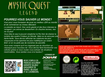 Mystic Quest Legend (Europe) box cover back